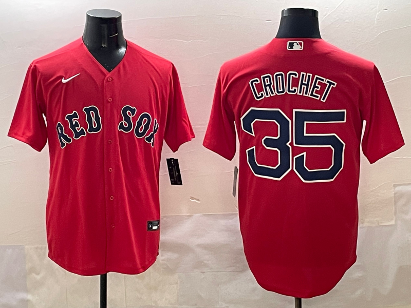 Men's Boston Red Sox Garrett Crochet #35 Red Limited Jersey